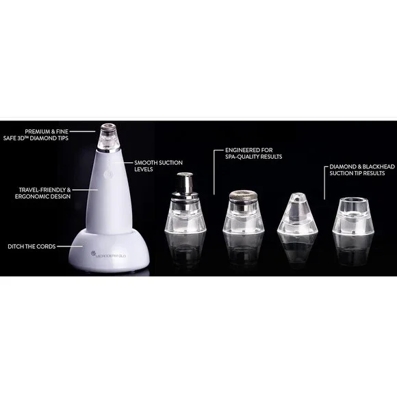Microderm GLO MINI Diamond Microdermabrasion & Suction Tool Collagen Production